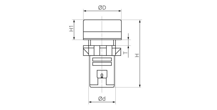 Світлодіодний індикатор AD16-16DS 230v АC/DC, блакитний TAKEL