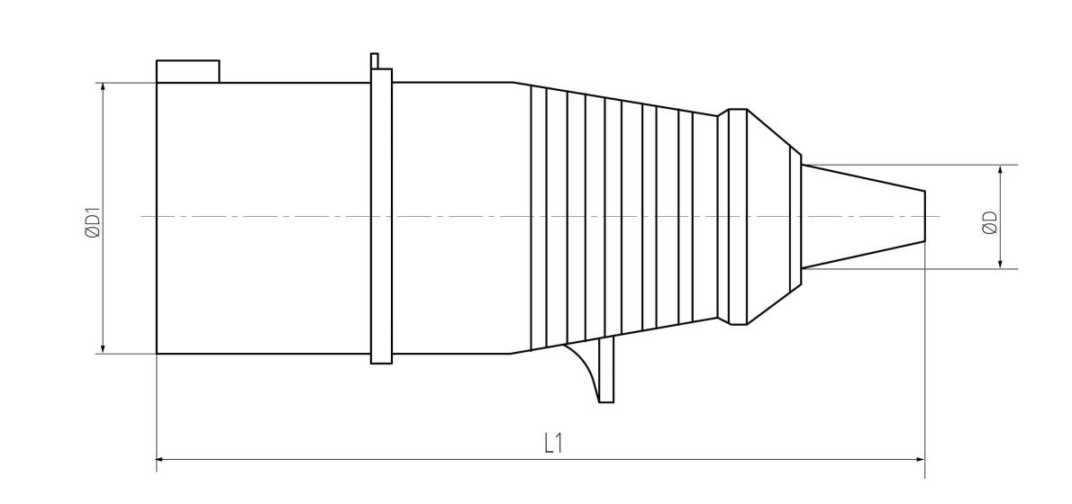 Вилка переносна 035 63А 380В 3Р+N+Е IP67 TAKEL 