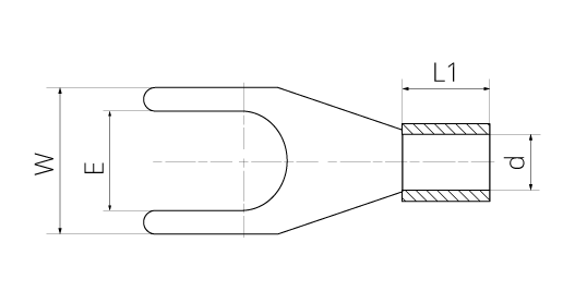 Наконечник вилковий без ізоляції SNB 5.5-4