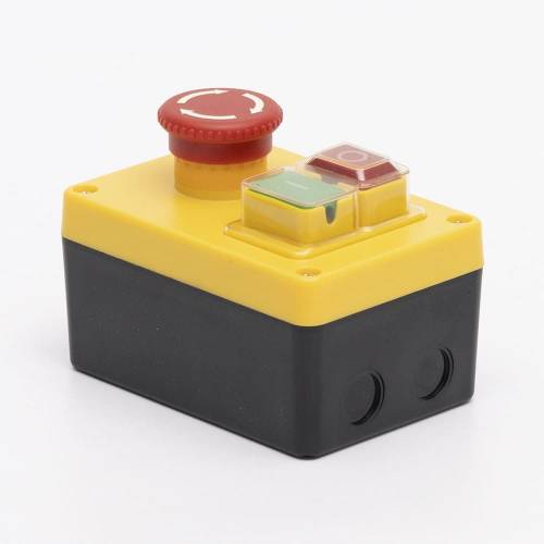 Пост кнопковий електромагнітний ESSB-211YC 4pin з аварійною кнопкою TAKEL