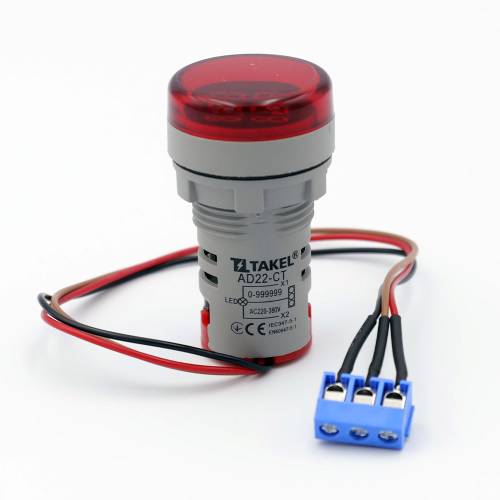 Светодиодный счётчик событий AD22-CT, красный TAKEL