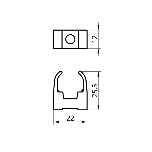 Кліпса для труб нейлонова (під дюбель CTH-3A) PSC-16 чорна (50шт) TAKEL