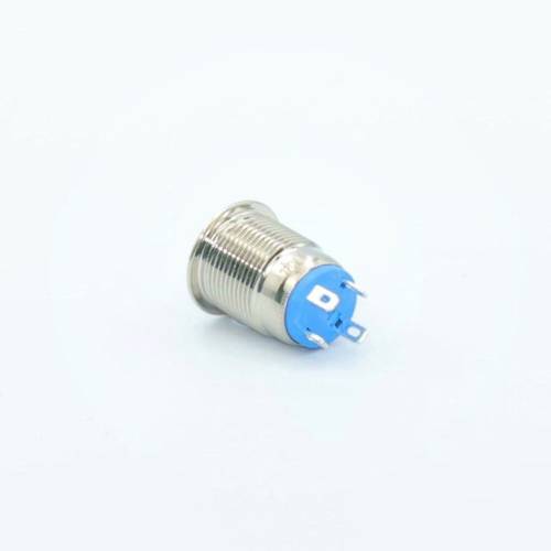 Кнопка металева КНМ-UL-12-HJ-E 220V 1NO висока 5A, блакитний TAKEL