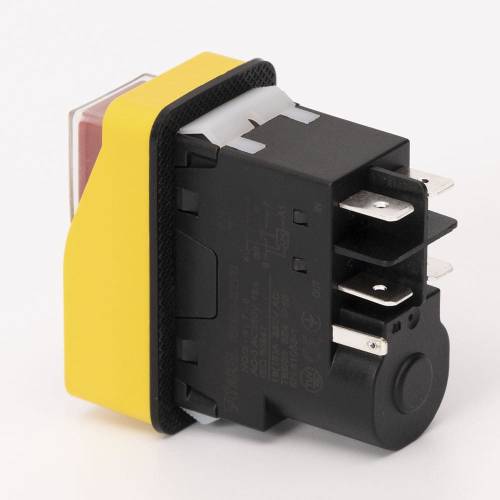 Пускова електромагнітна кнопка ESSB-22YC 5pin, жовта рамка