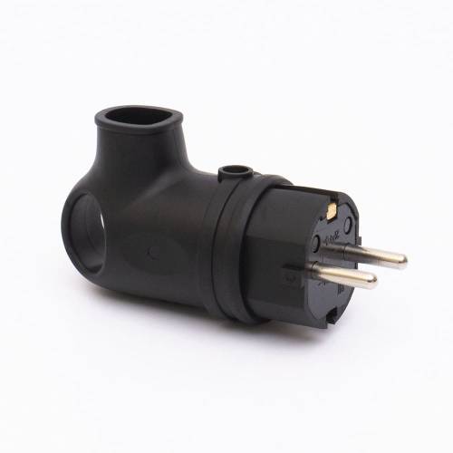 Вилка каучуковая угловая с ухом 409 2Р+РЕ IP44 LEE