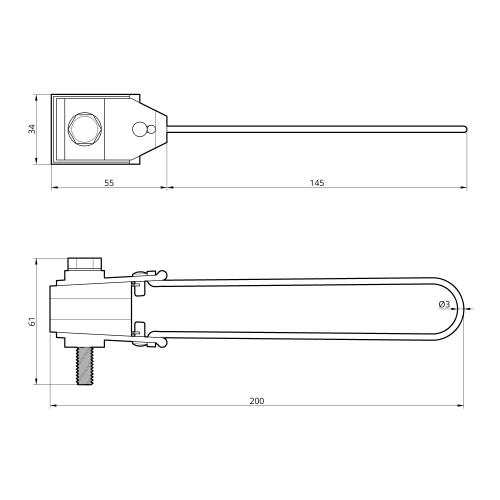 Затиcкач анкерний натяжний PA4/35 (4×16-35мм2) TAKEL
