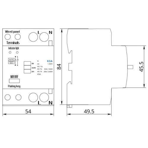 Контактор модульний WMC 63А з WI-FI керуванням 2NC TAKEL