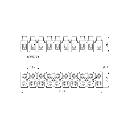 Клемна колодка РС-Н-2519-10 TAKEL