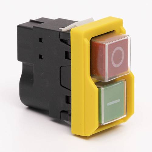 Пускова електромагнітна кнопка ESSB-11YC 4pin, жовта рамка