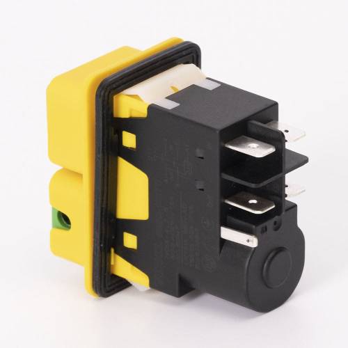 Пускова електромагнітна кнопка ESSB-102YC 5pin, жовта рамка