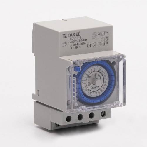 Таймер електромеханічний добовий SUL-181H 16A-1NO+1NC TAKEL
