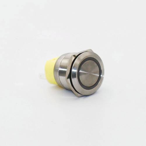 Кнопка металева КНМ-UL-22-FJ-E 220V 1NO1NC плоска 5A, зелений TAKEL