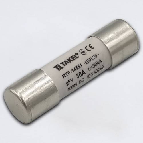 Плавка вставка запобіжника RTF 10х38 30А 1000V DC 30kA TAKEL