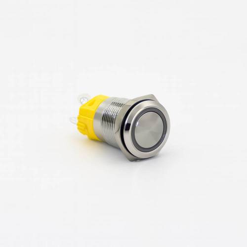 Кнопка металева КНМ-UL-16-FJ-E-Z 220V 1NO1NC плоска з фіксацією 5A, червоний TAKEL
