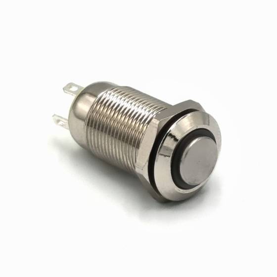 Кнопка металева КНМ-12-HJ-E-Z 9-24V 1NO висока з фіксацією, блакитний TAKEL